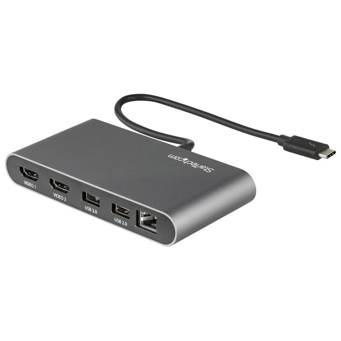 StarTech.com TB3DKM2HDL Thunderbolt 3 Mini Dock TB3 Docking Station per 2 Monitor HDMI 4K 60Hz