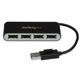 Startech Hub USB 2.0 portatile a 4 porte con cavo integrato - Perno e Concentratore USB compatto - Mini Hub USB2.0