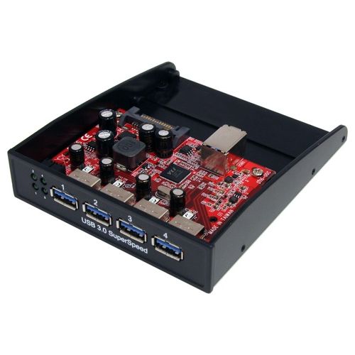 StarTech Hub USB 3.0 a 4 porte pannello frontale Alloggiamento 3,5 5,25
