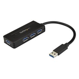 StarTech Hub Usb 3.0 a 4 Porte Mini Hub Usb con Porta di Ricarica Include Adattatore di Alimentazione