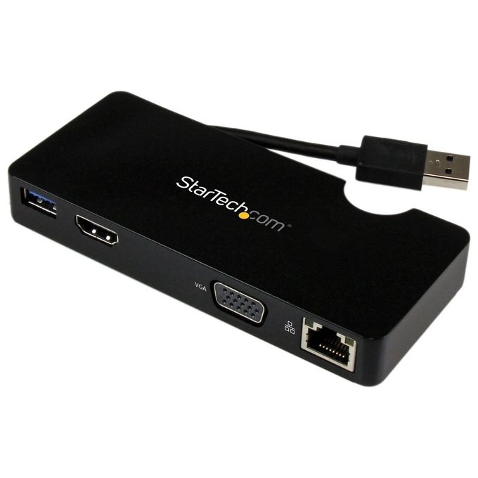 StarTech Mini Docking Station Universale per Laptop USB 3.0 con uscita HDMI/VGA e Gigabit Ethernet USB 3.0