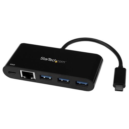 Startech Networking 3port usb c hub w/ gbe and pd 20 - type c to 3x a - usb 3.0