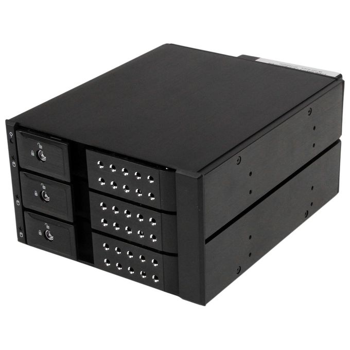 StarTech Scheda Backplane per Rack Portatili Hot-Swap Trayless in Alluminio 3 Alloggiamenti per Sas II-Sata III 3,5'' Hd 6 Gbps