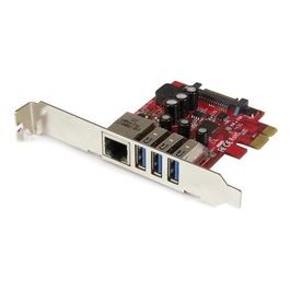 Startech Scheda Espansione Pcie Usb 3.0 a 3 Porte con Uasp + Gbe