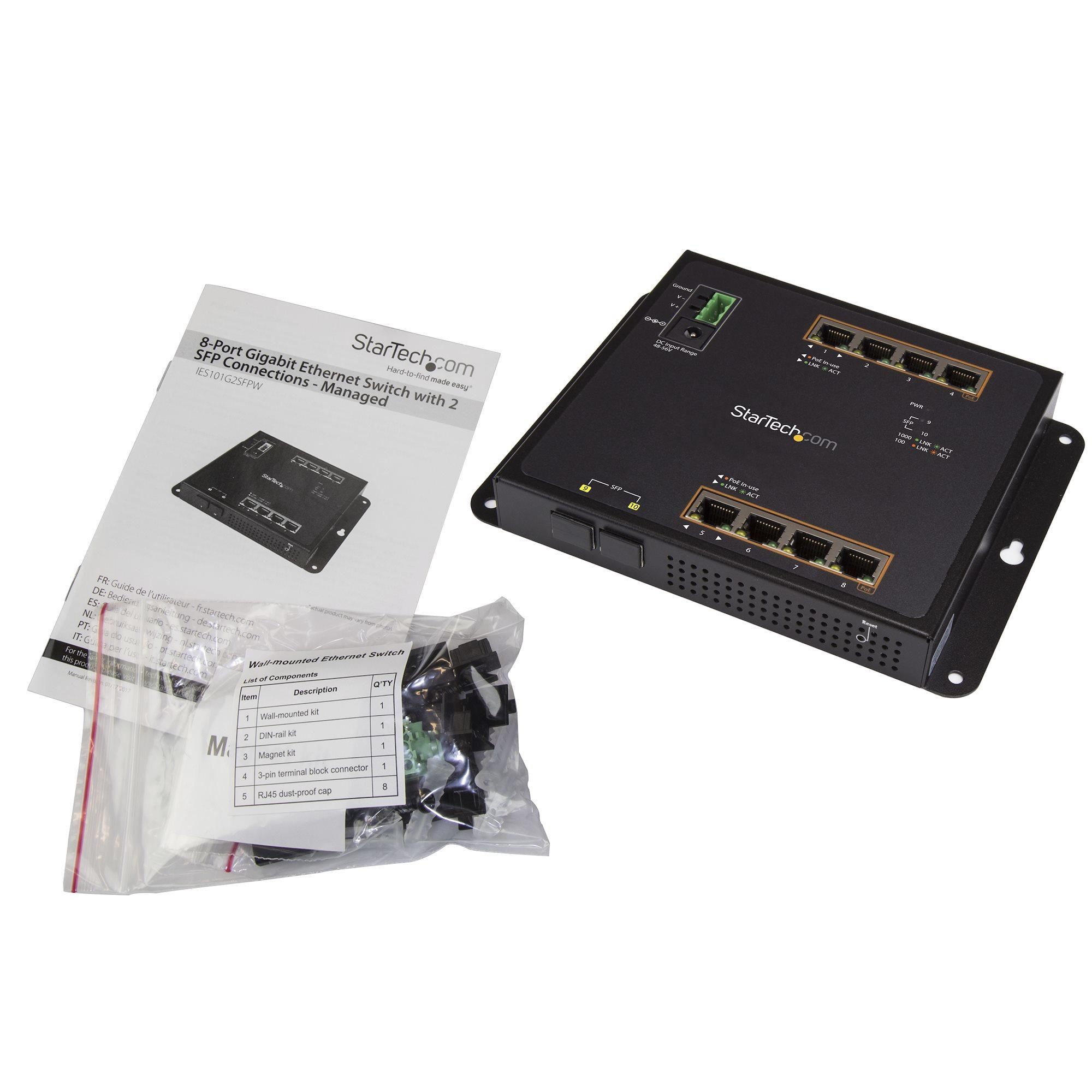 Startech Switch Ethernet Gigabit a 8 porte PoE+ con 2