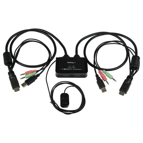 StarTech Switch KVM cavo HDMI® USB 2 porte con audio e switch remoto – Alimentazione USB