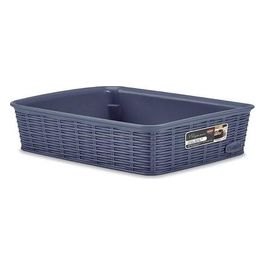 Stefanplast 30934 Elegance Cestino Rattan Blu 25x19x6cm