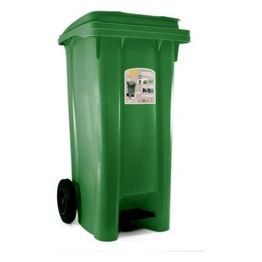 Stefanplast Bidone Immondizia con Ruote con Pedale 48x55x94cm 120Lt Verde