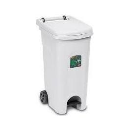 Bidone con Ruote Urbano Eco con Pedale Bianco