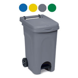 Bidone Urban Quadro con Pedale Verde 60 Litri