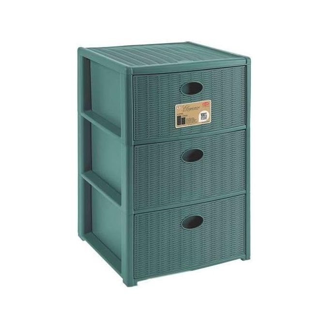 Stefanplast Cassettiera 3 Cassetti Elegance Verde 40x40x60cm