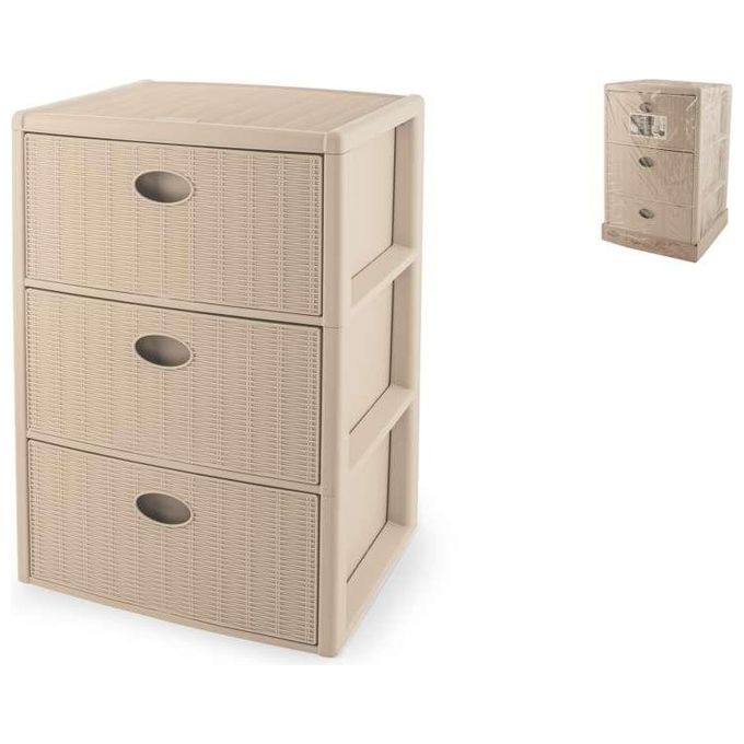 Stefanplast Cassettiera 3 Cassetti Elegance Cashmere 40x40 x60cm