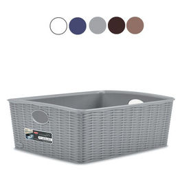 Cesta Elegance Rattan 36x29x13cm Grigio