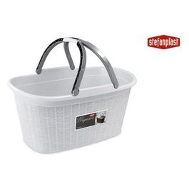 Cesta Rettangolare 38x58x29,5cm Bianca con Manici Elegance