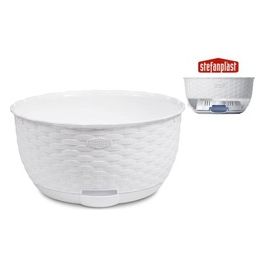 Stefanplast Ciotola Fiori Rattan 30cm Bianco