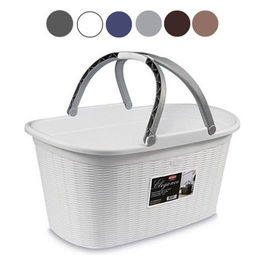 Elegance Cesta Rattan Senza Manico Grigio 58x36x26cm