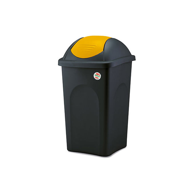Stefanplast Pattumiera Bascula Multipat 30 Litri Nero-Giallo