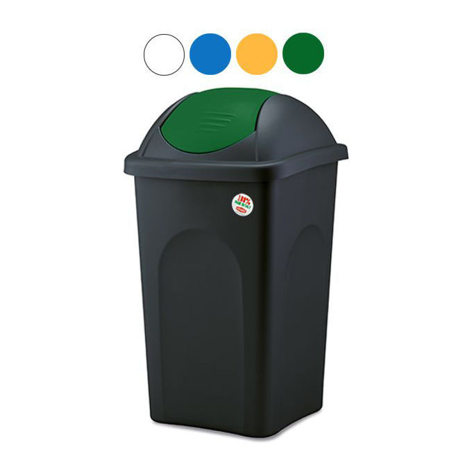 Stefanplast Pattumiera Basculante Multipat Nero-Bianco 60 Litri