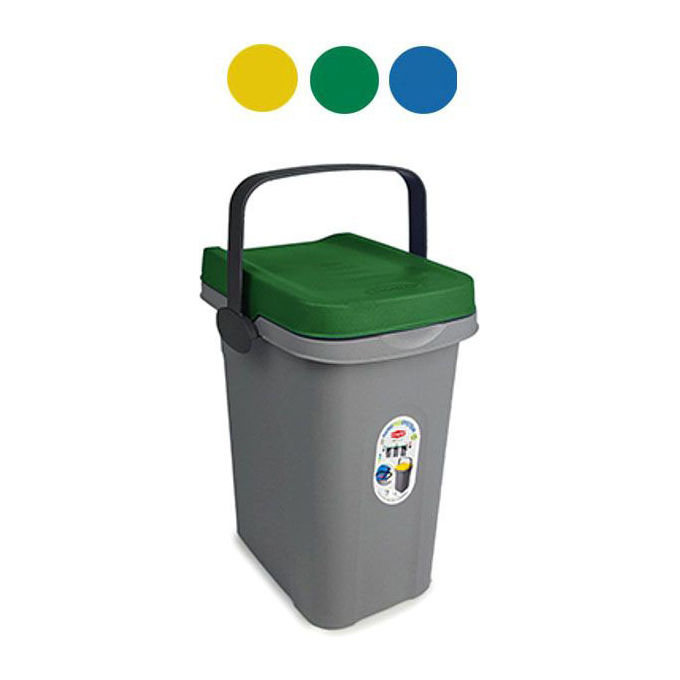 Stefanplast Pattumiera Eco System 7 Litri Grigio-Blu