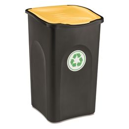 Stefanplast Pattumiera Ecogreen 37x37x56cm 50Lt Nero/Giallo