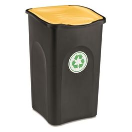 Pattumiera Ecogreen 37x37x56cm 50Lt Nero/Giallo