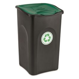 Pattumiera Ecogreen 37x37x56cm 50Lt Nero/Verde