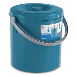 Stefanplast Pattumiera Eureka Blu Ottanio 25 Litri con Coperchio