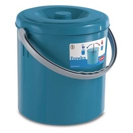 Stefanplast Pattumiera Eureka Blu Ottanio 15 Litri con Coperchio