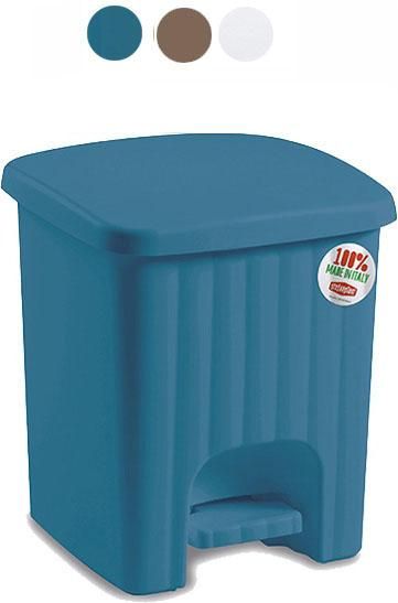 Pattumiera Pedalina 4,5 Litri Quadra - Design Italiano, Bianco, Apertura A Pedale - Foto 10