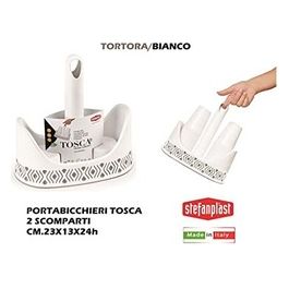 Stefanplast Porta Bicchieri Tosca Bianco/Tortora