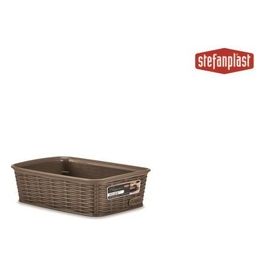 Stefanplast Cestino Scatola Organizer in plastica intrecciata marrone 20x14x6