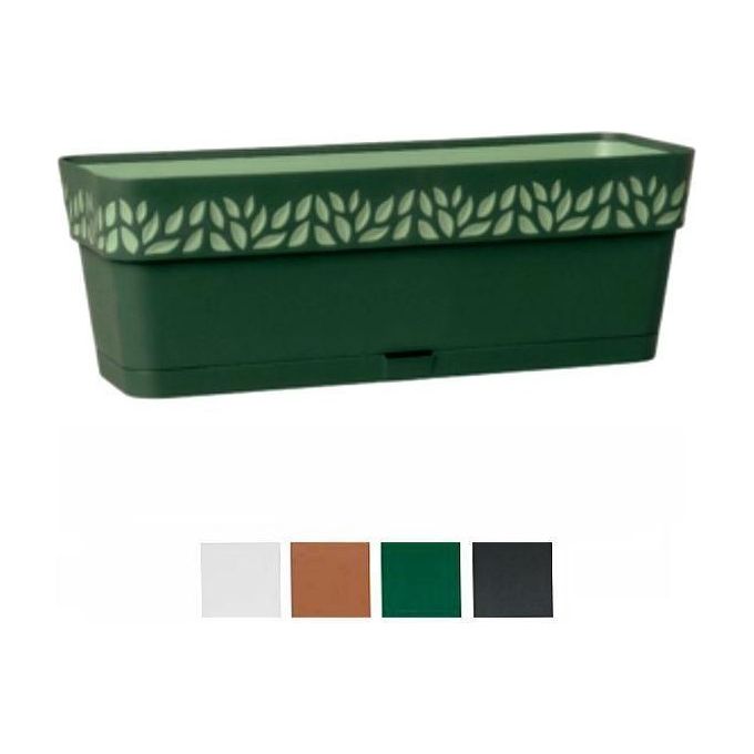 Stefanplast Vaso Cloe Rettangolare Riserva Acqua Grafite 50cm