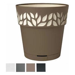 Vaso Cloe Tondo Riserva Acqua Tortora 15x15cm