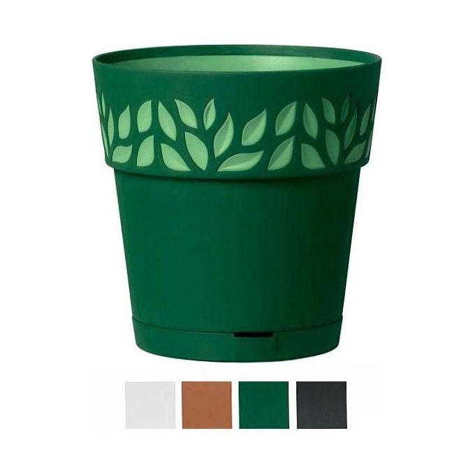 Stefanplast Vaso Cloe Tondo Riserva Acqua Grafite 30x29cm