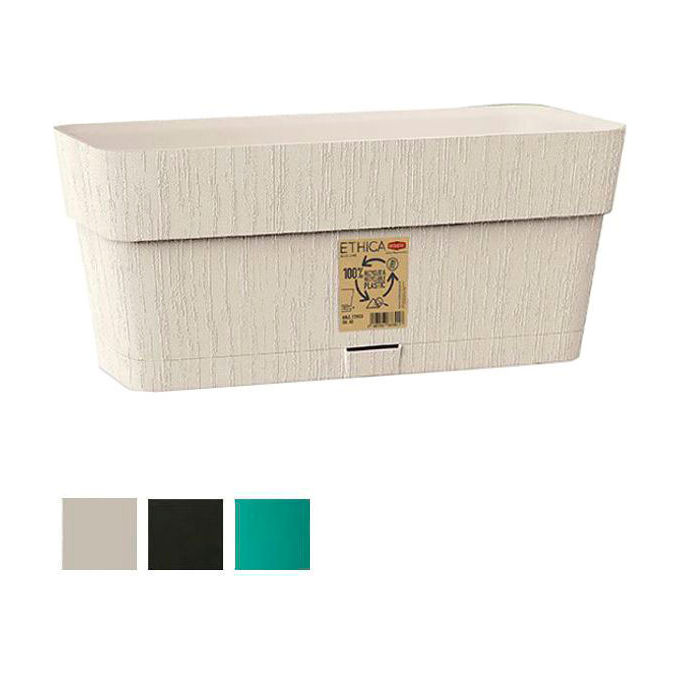 Stefanplast Vaso Ethica Rettangolare Riserva Acqua Grafite 50cm