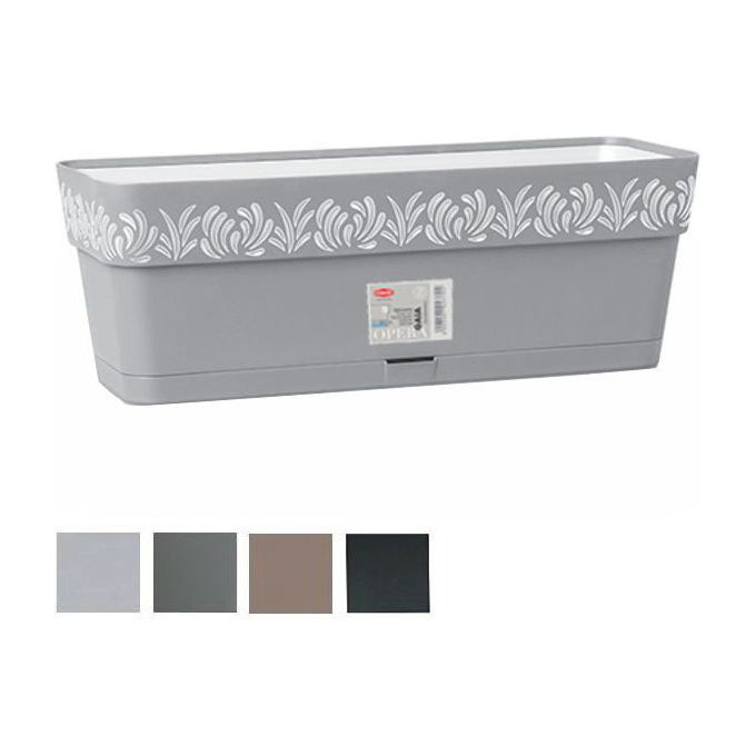 Stefanplast Vaso Gaia Rettangolare Riserva Acqua Grigio 50cm