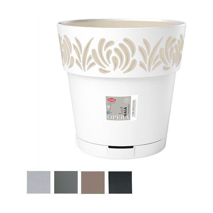 Image of Stefanplast Vaso Gaia Tondo Riserva Acqua Bianco 25x25cm