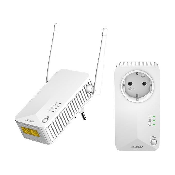 Strong 500 Kit Powerline WiFi 2,4Ghz 300Mbps 2 Porte EthernetPlug and Play