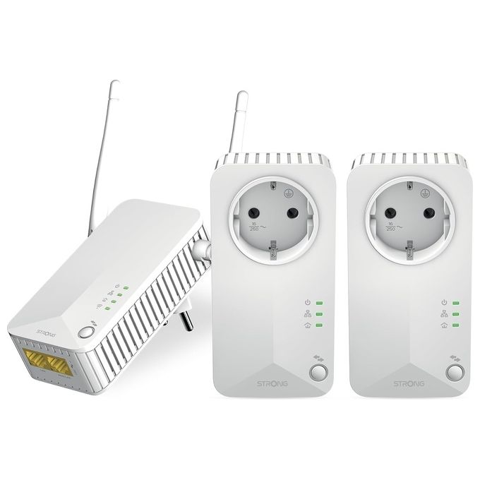 Strong PLWF600TRIEUV2 Powerline Kit 3 Pezzi 600 Wi-Fi