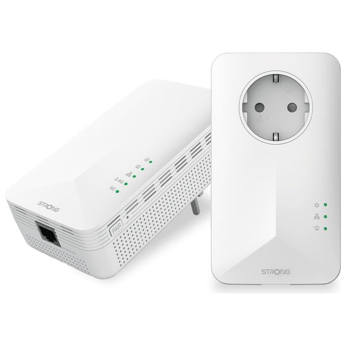 Strong POWERL1000DUOWIFIEUV2 Adattatore di Rete PowerLine 1000 Mbit-s Collegamento Ethernet LAN Wi-Fi Bianco 2 Pezzi