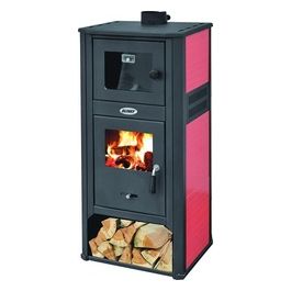 Stufa Acciaio Roma S con Forno Rosso