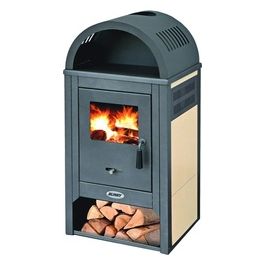 Stufa Acciaio Vienna S Fianchi Ceramica Avorio