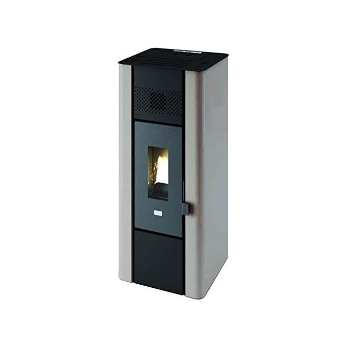 Punto Fuoco 9801660 Stufa a Pellet Minni Potenza Massima 6,3 kW Volume Riscaldabile 50-120 m³ con Programmatore Elettronico e Telecomando colore Bianco