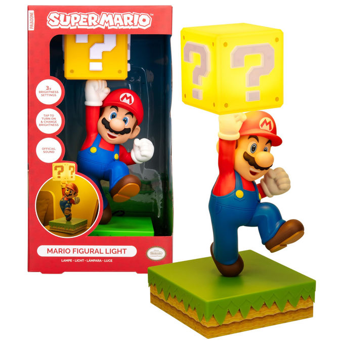 Paladone, Lampada Diorama Super Mario, 35cm, 3 Impostazioni Luminosita', Suono Ufficiale, USB