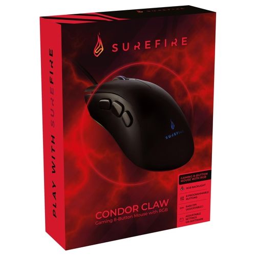 SureFire Condor Claw Gaming da 8 Pulsanti Mouse da Gioco Luci RGB