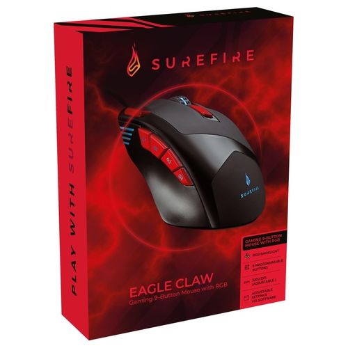 SureFire Eagle Claw Gaming Mouse da Gioco con 9 Pulsanti