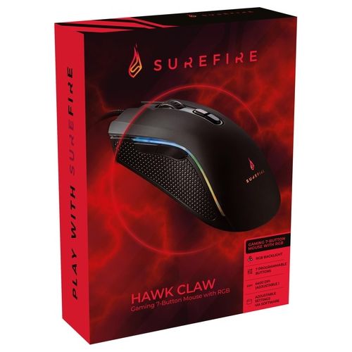 SureFire Hawk Claw Gaming Mouse da Gioco con 7 Pulsanti Luci RGB