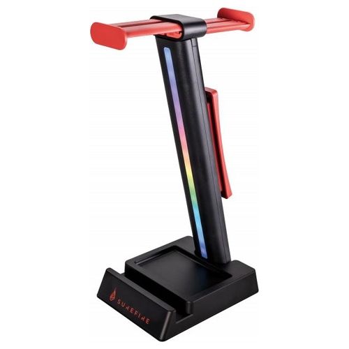 Surefire Vinson N1 - Supporto allungabile per 2 cuffie da gioco supporto per cuffie con illuminazione RGB supporto da 28 cm in piedi o al tavolo accessori da gioco