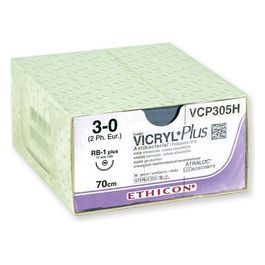 Sutura Assorbibile Ethicon Vicryl Plus - 3/0 Ago 17 Mm conf. 36 pz.