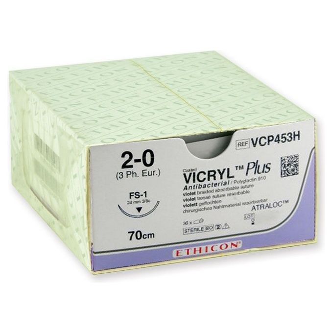 Sutura Assorbibile Ethicon Vicryl Plus - 2/0 Ago 24 Mm conf. 36 pz.
